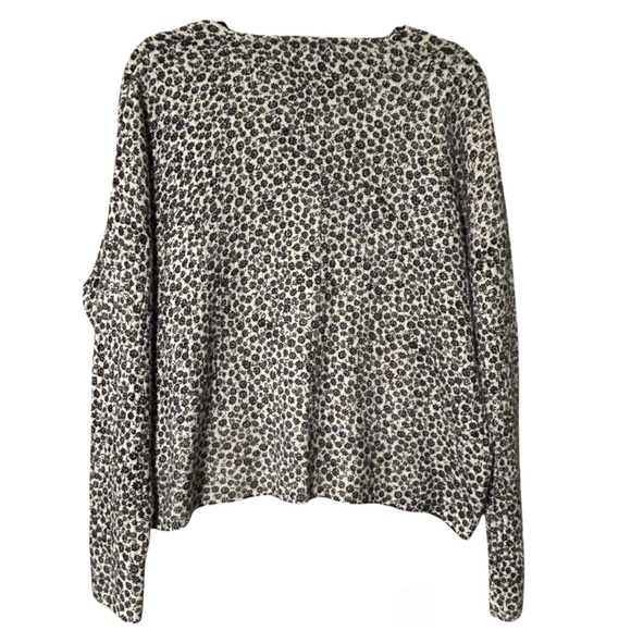 ✅ Madewell Black and White Floral Size L Patterned Cardigan - Picture 2 of 4